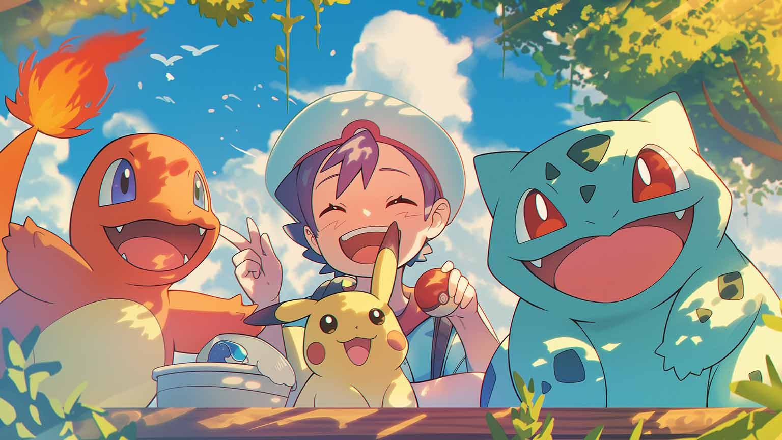 Pokémon trading card characters illustration